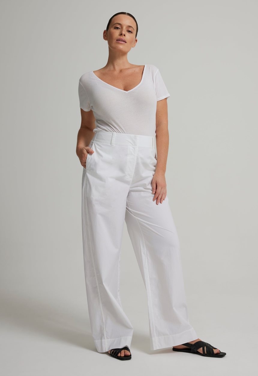 Jac + Jack Adrien Cotton Pant - White